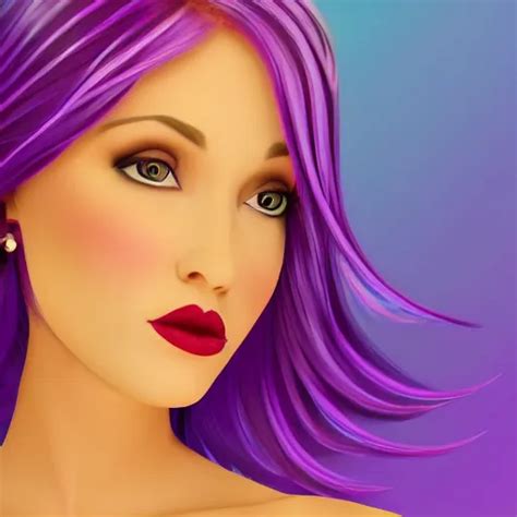 Beautiful woman with gorgeous flowing purple ombré | Stable Diffusion | OpenArt