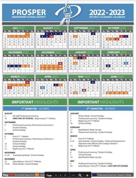 Here are Prosper ISD's school calendars for the 2022-2023 and the 2023 ...