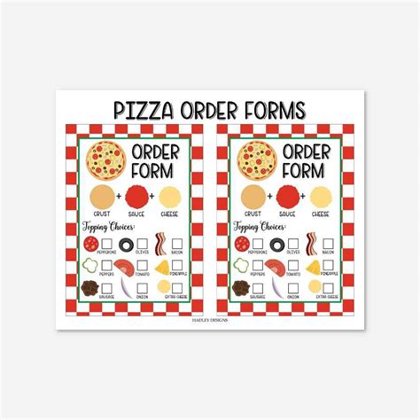 Pizza Party Order Form Printable | Hadley Designs | Reviews on Judge.me