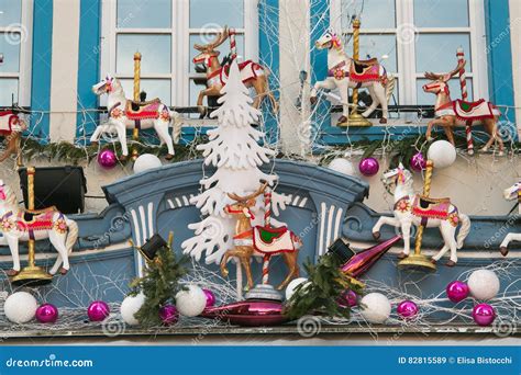 Traditional House of Strasbourg with Christmas Decorations Stock Image ...