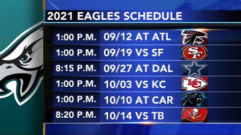 Eagles schedule: Check out who the Birds are playing this 2021-2022 ...