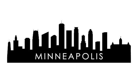 Minneapolis Skyline Silhouette Black Minneapolis City Design Isolated ...