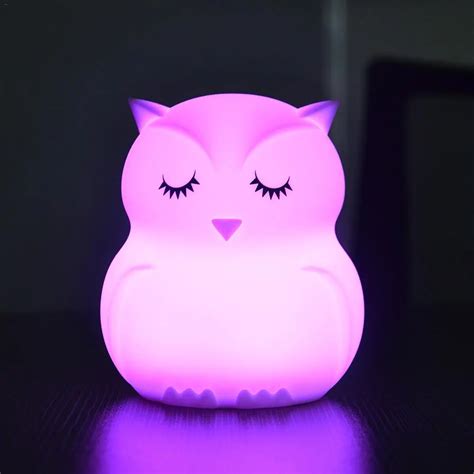 Lovely cartoon silicone baby LED night light children toy lights ...