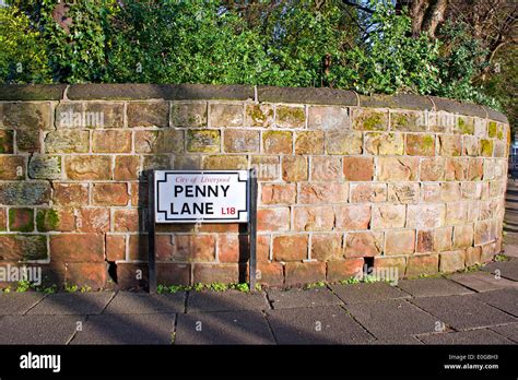 Penny Lane street sign, Liverpool, UK Stock Photo - Alamy