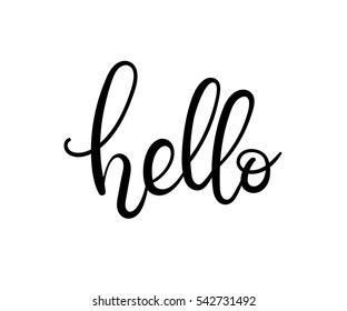 Hello Hand Lettering Card Modern Calligraphy Stock Vector (Royalty Free) 542731492 | Shutterstock