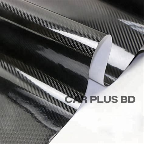 7D Glossy Carbon Fiber Vinyl Film Car Interior Wrap Stickers 12 inch ...