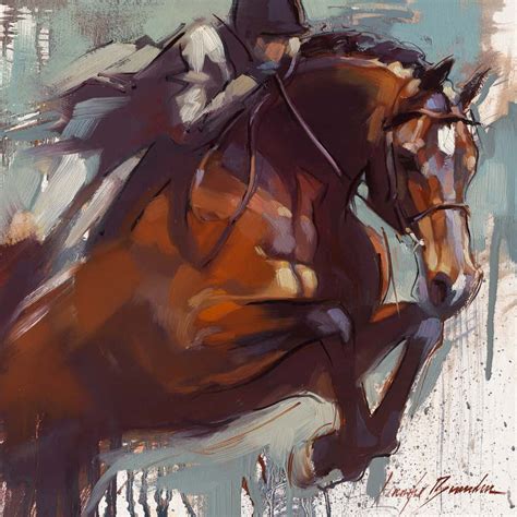 Bay Horse Jumping Art Print | Jen Brandon Studio