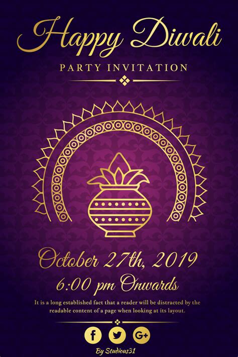 Free Diwali Invitation Graphic Poster - Studious31 Shop