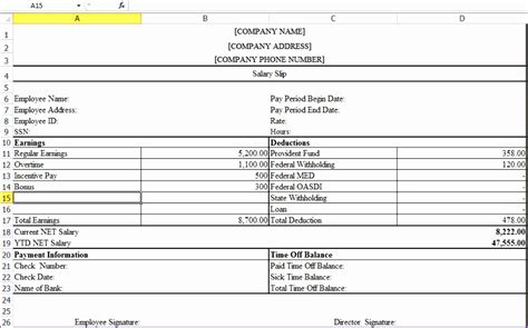 6 Excel Payslip Template Free Download - Excel Templates