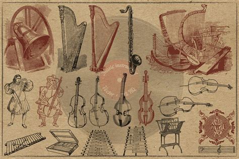 100 Vintage Music Instruments - $9 ONLY! - Master Bundles