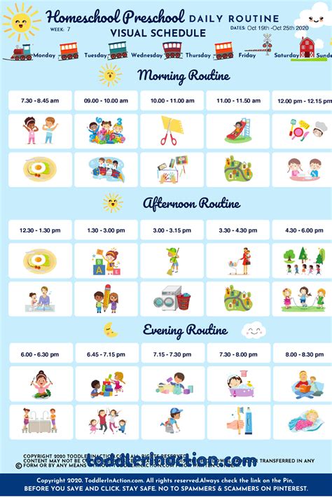 HOME SCHOOL Preschool SCHEDULE DAILY ROUTINES PRINTABLE