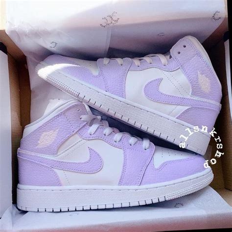 Lilac Purple Nike Air Jordan 1 Mid Custom - Etsy | Jordan shoes girls, Cute nike shoes, Swag shoes