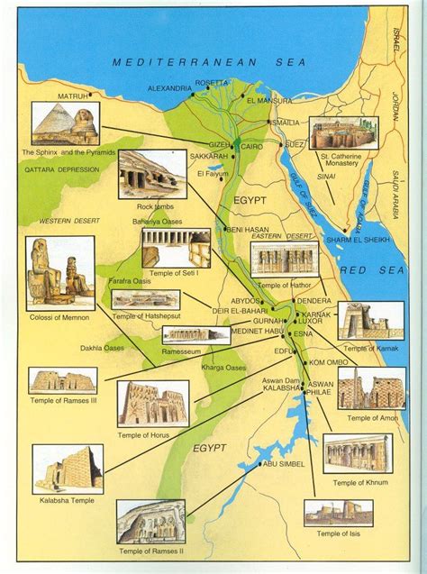 Map of ancient Egyptian monuments | Maps: Landmarks | Pinterest | At ...