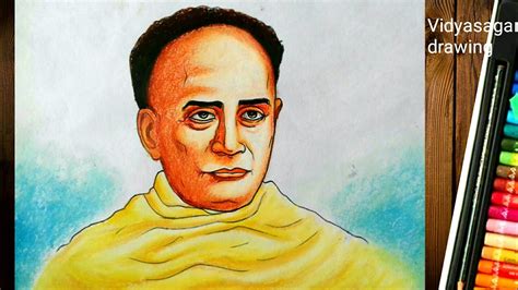 VIDYASAGAR DRAWING EASY||ISHWAR CHANDRA VIDYASAGAR PAINTING BY PASTEL COLOR - YouTube