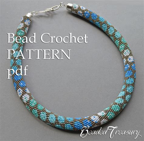 CITY STYLE - bead crochet necklace pattern / Bead crochet pattern / Crochet rope pattern ...