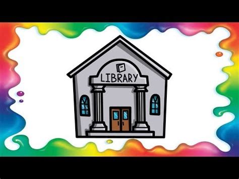 How to draw a library - Step by step for kids - YouTube