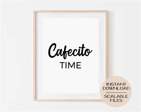 Cafecito Time Digital Printable Poster Print Wall Art Home | Etsy