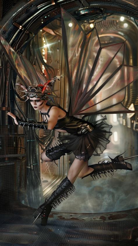 steampunk fairy, fantasy art, female warrior, intricate costume design ...