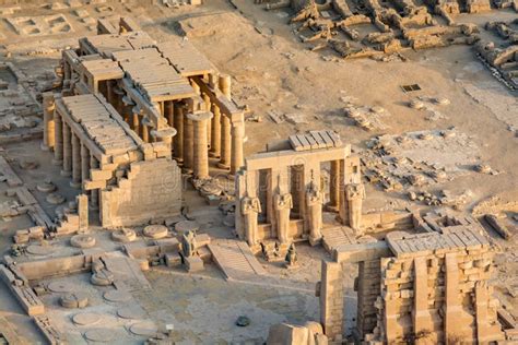 Aerial View of Ancient Ruins - Ramesseum, Luxor, Egypt Stock Photo - Image of aerial, great ...