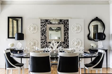 Black and White Dining Room - Eclectic - dining room - Janet Rice Interiors