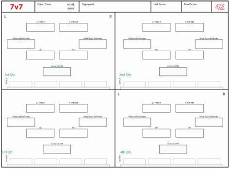 Printable Blank Football formation Sheets Lovely soccer formations and ...