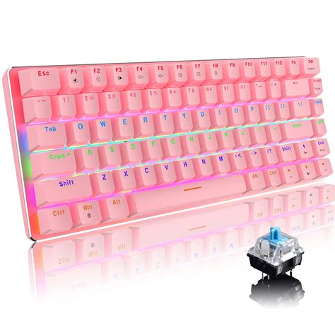 Pink Wired Gaming Set, RGB Backlit Mouse, 19 Anti-Ghosting Keys ...