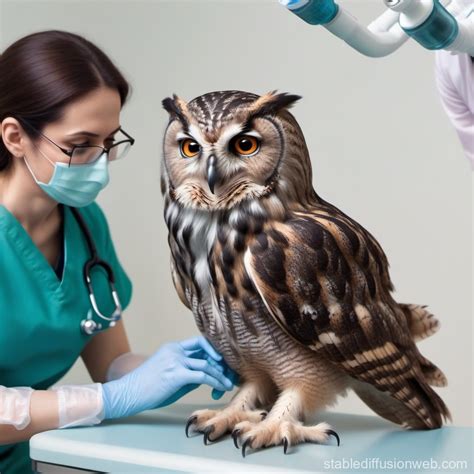 Owl Observes Doctor's Spinal Anesthesia Procedure | Stable Diffusion Online