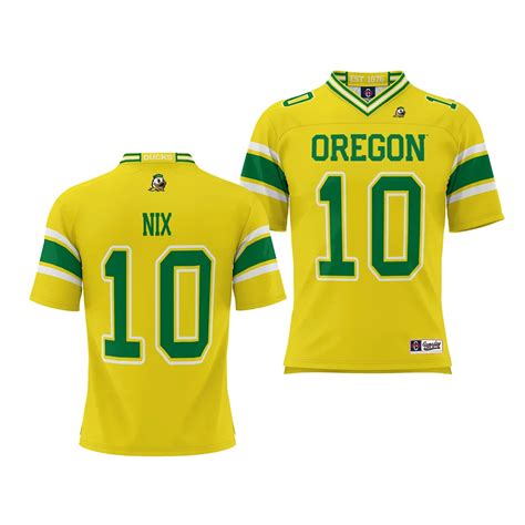 Bo Nix Oregon Ducks Yellow NIL Player Football Youth Jersey - OKNCAASHOP