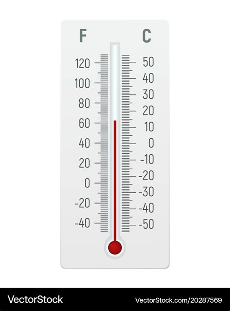 Thermometer in degrees celsius and fahrenheit Vector Image