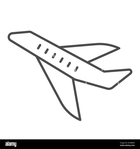 Aircraft thin line icon, transport concept, flying plane sign on white ...