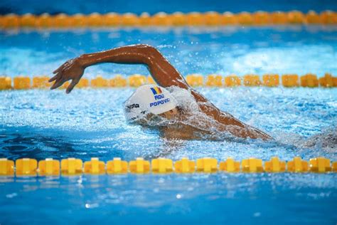 Details with David Popovici Swimmer from Romania Competing at the LEN European Junior ...