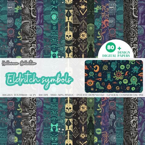 80 Eldritch Symbols Digital Paper Pack 4K, UHD Eldritch Symbols, Cosmic ...