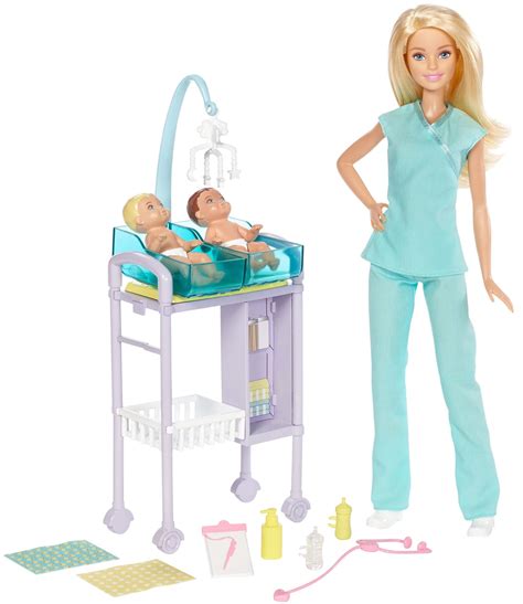 Barbie Doll Baby Doctor Play Set with Two Patients - Affordable ...