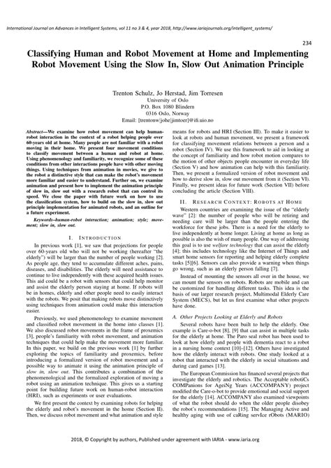 (PDF) Classifying Human and Robot Movement at Home and Implementing Robot Movement Using the ...