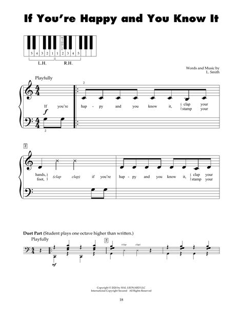 If You're Happy And You Know It by L. Smith Sheet Music for 5-Finger Piano at Sheet Music Direct