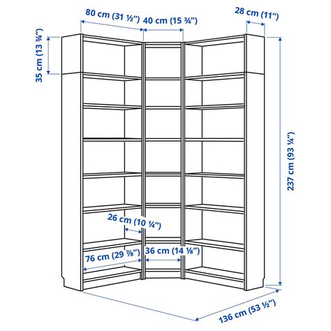 BILLY bookcase corner comb w ext units oak effect 894.837.83 - IKEA