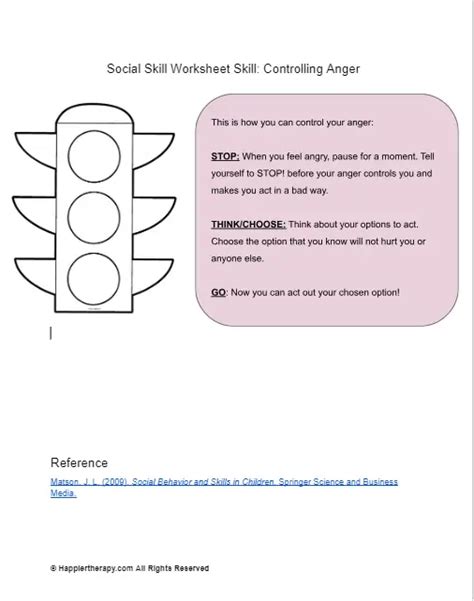 Social Skill Worksheet Skill: Controlling Anger | HappierTHERAPY