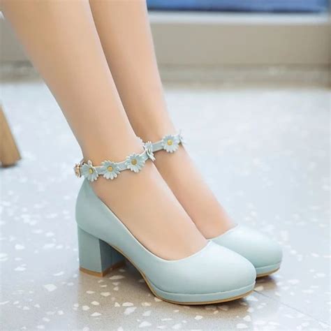 Girls' Heels Flower Girl Shoes Tiny Pumps For Kids Women Princess Shoes Cosplay PU Leather Daisy ...