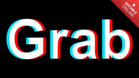 Grab | Glitch 3D | Text Effect Generator