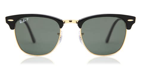 Ray-Ban RB3016 Clubmaster Polarized 901/58 Sunglasses in Gold Black ...