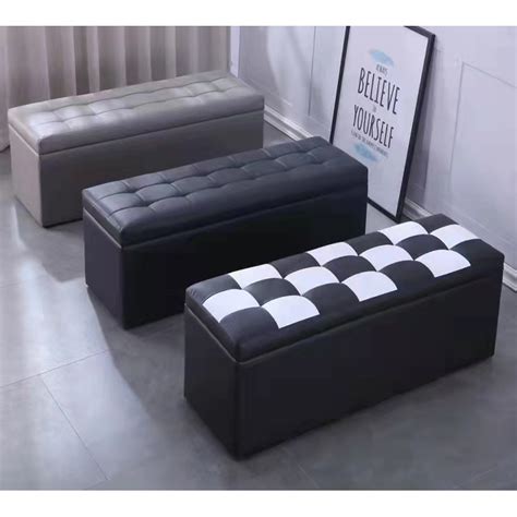 Foldable Rectangular storage stool sit adult sofa storage chair box | Shopee Philippines