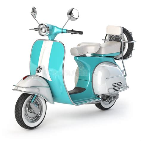 Classic Vintage Scooter, Motor Bike or Moped Isolated on Whte Stock ...