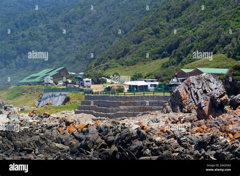 Storms River Mouth Rest Camp, showing caravan and camping section Tsitsikamma Section of the ...