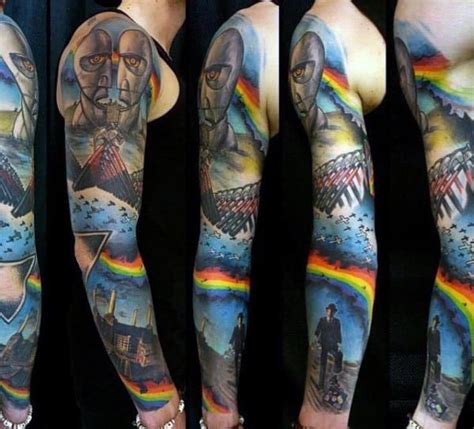 50 Dark Side Of The Moon Tattoo Designs For Men - Pink Floyd Ideas