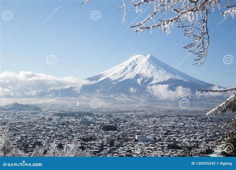 Mt. Fuji in winter, Japan. stock photo. Image of japanese - 130925542