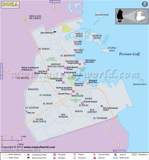 Doha Map, City Map of Doha, Qatar