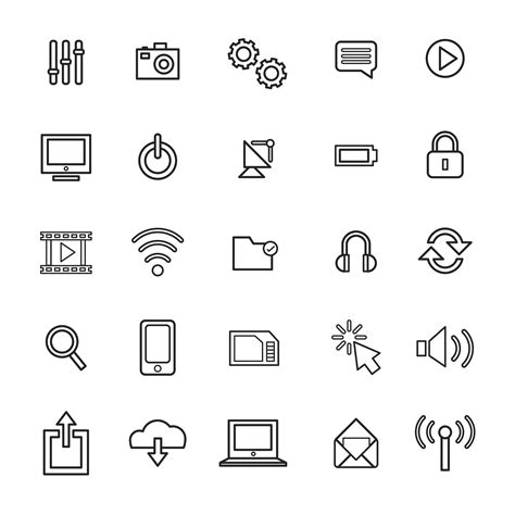 Illustration of technology icons set - Download Free Vectors, Clipart ...