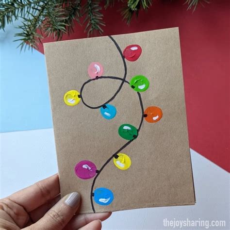 Fingerprint Lights Christmas Card - The Joy of Sharing