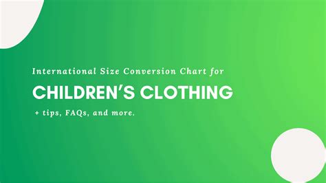 Children’s Clothing - International Size Conversion Chart - kiwisizing.com