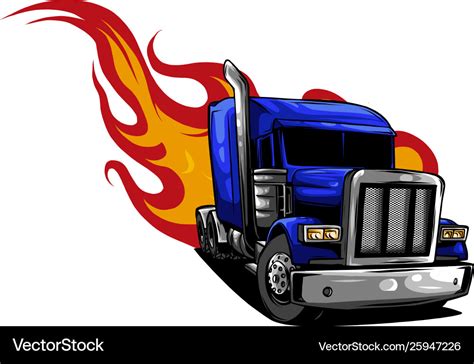 Cartoon semi truck Royalty Free Vector Image - VectorStock